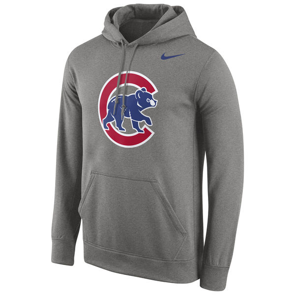 Men Chicago Cubs Nike Logo Performance Pullover Hoodie Gray->los angeles dodgers->MLB Jersey